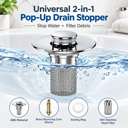 universal 2 in 1 pop up drain stopper