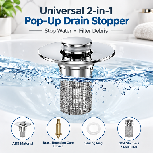 universal 2 in 1 pop up drain stopper