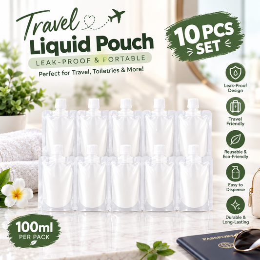 100ml Travel Liquid Pouch – 10 PCS Set