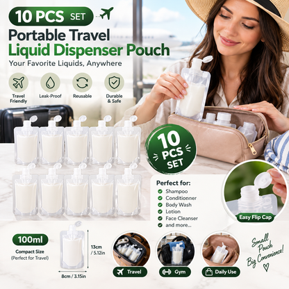 100ml Travel Liquid Pouch – 10 PCS Set
