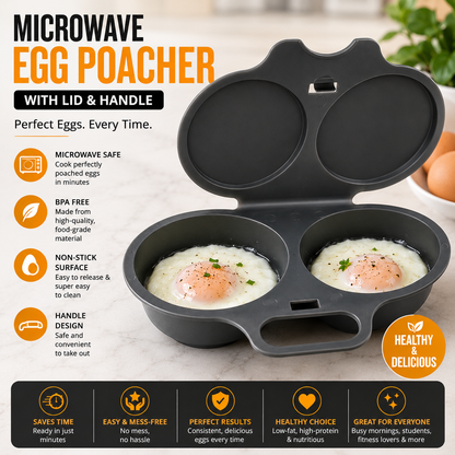 Microwave Egg Poacher with Lid & Handle